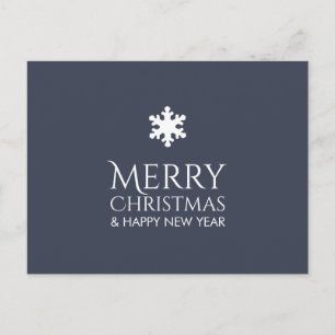 Simple Elegant Blue Snowflake Xmas Holiday Postcard