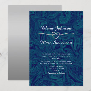 Simple Elegant Blue Wedding Invitation