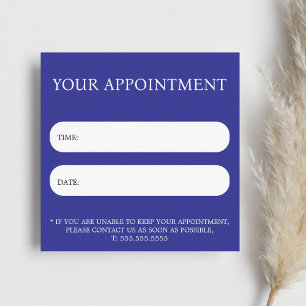 Simple Elegant Blue White Salon Spa Appointment Card