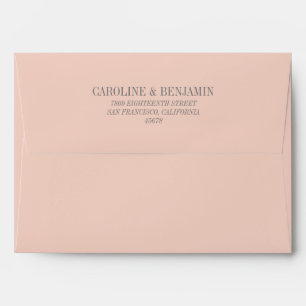 Simple Elegant Blush Grey Wedding Return Address Envelope