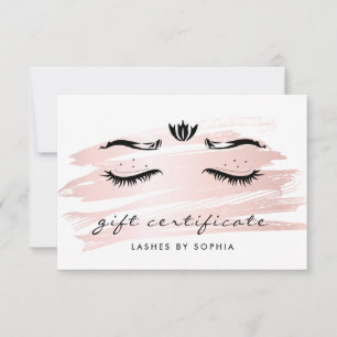 Simple Elegant Blush Pink Lashes Gift Certificate
