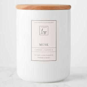 SIMPLE ELEGANT BLUSH PINK LOGO BORDER CANDLE FOOD LABEL