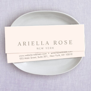 Simple Elegant Blush Pink Professional Minimalist Mini Business Card