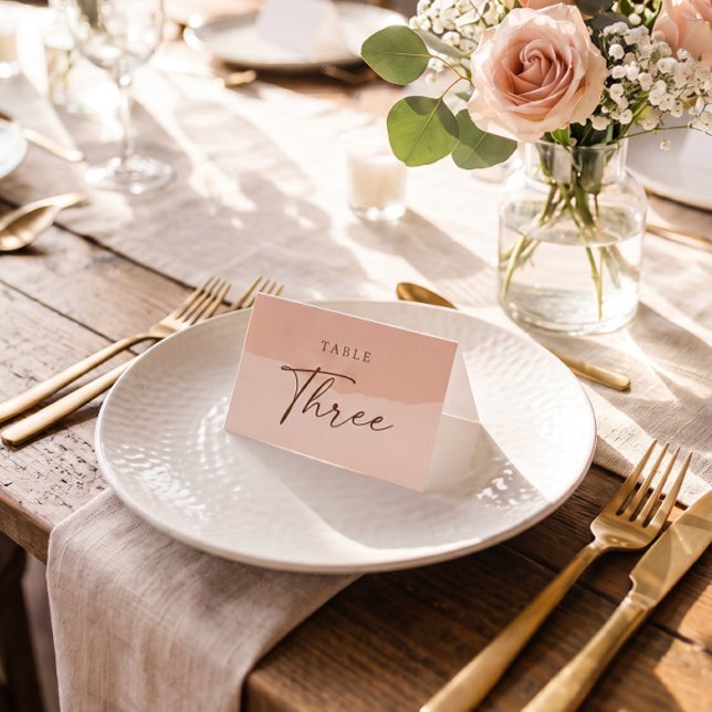 Simple Elegant Blush Wedding Table Place Card (Creator Uploaded)