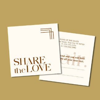Simple Elegant Boho Brown Referral Card