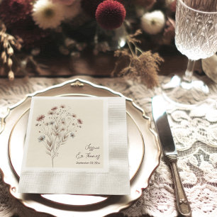 Simple Elegant Boho Chic Wildflowers Wedding Napkin