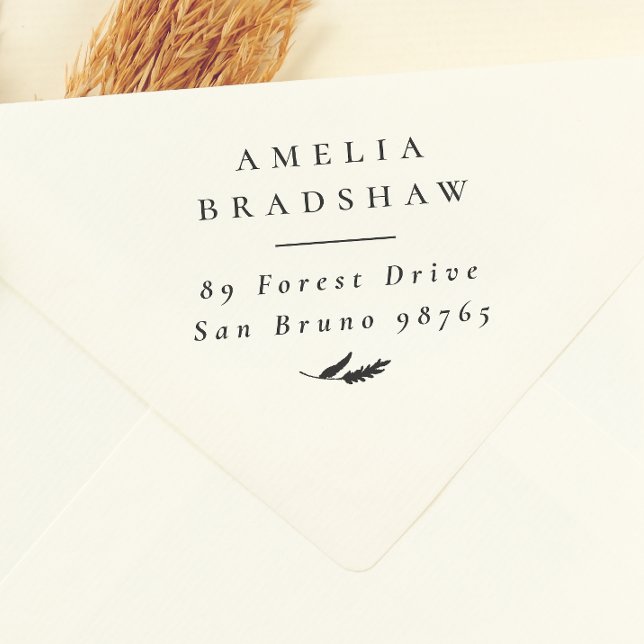 Simple Elegant Boho Sprig Return Address Self-inking Stamp (Creator Uploaded)