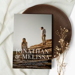 Simple Elegant Bold Typography Photo Wedding Invitation