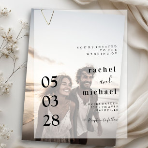 Simple, Elegant, Bold, Wedding,  Vellum Invitations