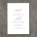 Simple Elegant Botanical 21st Birthday Invitation<br><div class="desc">A simple hand-drawn botanical sprig combines with airy calligraphy and traditional typography to create a fusion design that a man or woman would be comfortable using. Dark grey text on white is the perfect choice for any season.</div>