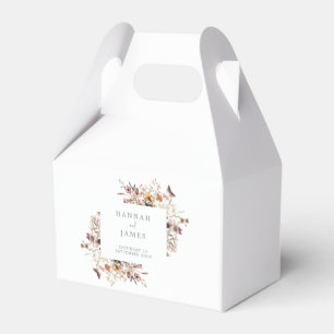 Simple Elegant Botanical Floral Wedding Favour Box