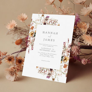 Simple Elegant Botanical Floral Wedding Invitation