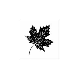 Simple Elegant Botanical Maple Leaf Motif Rubber Stamp