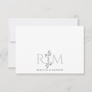 Simple Elegant Botanical Monogram Rustic Couple Card