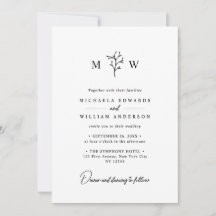 Simple Elegant Botanical Typography Wedding