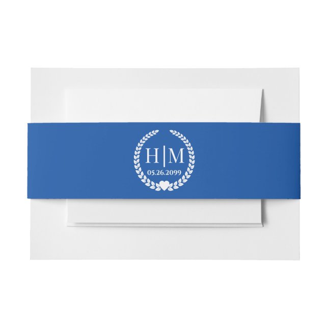 Simple Elegant Bride and Groom Monogram Invitation Belly Band (Front Example)