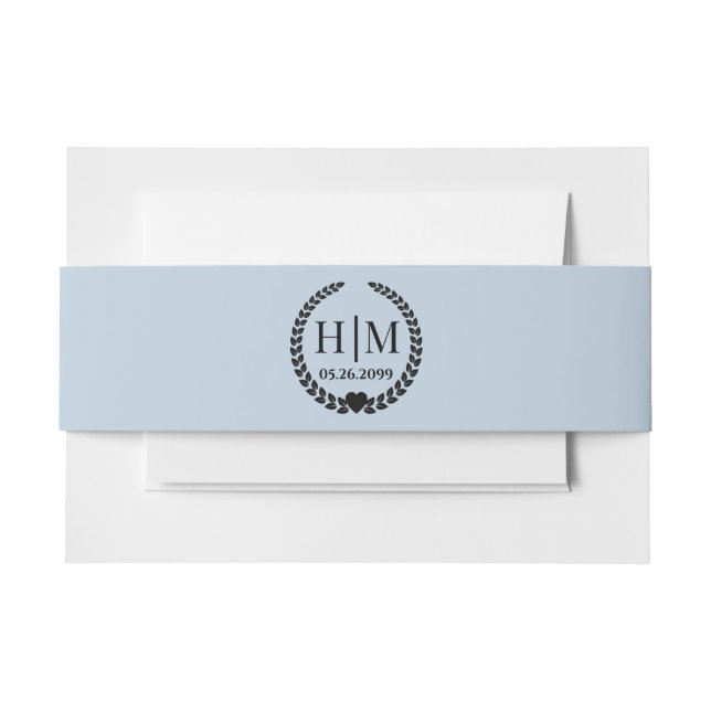 Simple Elegant Bride and Groom Monogram Invitation Belly Band (Front Example)