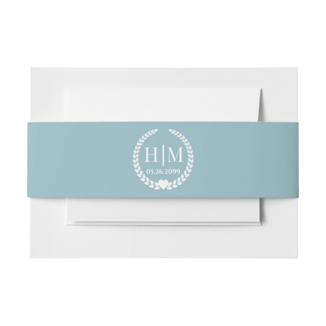 Simple Elegant Bride and Groom Monogram Invitation Belly Band (Front Example)