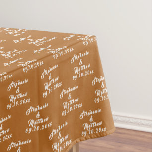 Simple Elegant Bride and Groom Names Wedding Tablecloth