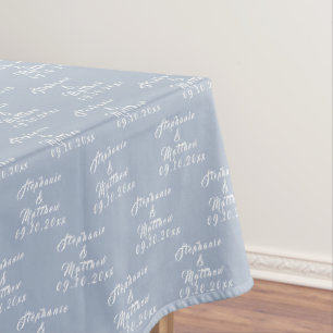 Simple Elegant Bride and Groom Names Wedding Tablecloth