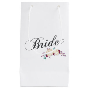 Simple & Elegant Bride Floral Gift Bag