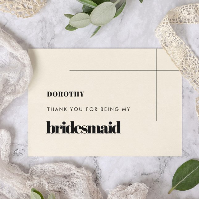 Simple elegant Bridesmaid thank you text card (Creator Uploaded)
