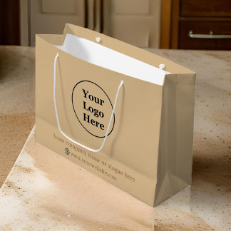 Simple elegant brown large gift bag