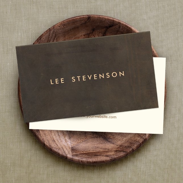 Simple Elegant Brown Suede Look Gentleman's Business Card (Creator Uploaded)