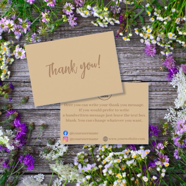 Simple elegant brown Thank You Card (Creator Uploaded)