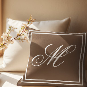 Simple Elegant Brown Throw Cushion