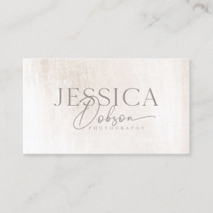 Simple Elegant Brushed White Marble Professional B Business Card