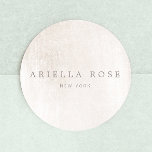 Simple Elegant Brushed White Marble Professional Classic Round Sticker<br><div class="desc">Chic,  sophisticated business card design featuring scratched ivory white marble stone background. A versatile calling card for creative professionals and entrepreneurs. This versatile networking card is also great for beauty salons,  fashion boutiques,  wedding planners,  jewellery designers,  hair or any other image aware professionals.</div>