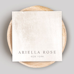Simple Elegant Brushed White Marble Professional Square Business Card