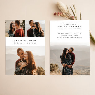 Simple Elegant Budget Photo Collage Wedding Invitation