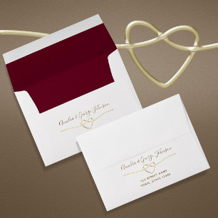 Simple Elegant Burgundy Wedding Envelope