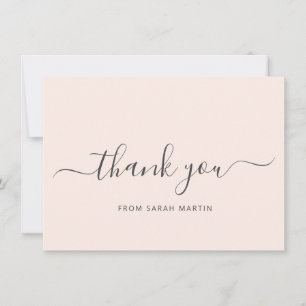 Simple Elegant Business Blush Pink Thank You Card