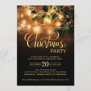 Simple Elegant Business Christmas Holiday Party Invitation