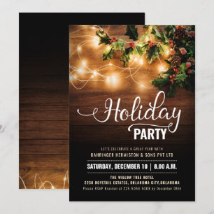 Simple Elegant Business Christmas Holiday Party Invitation