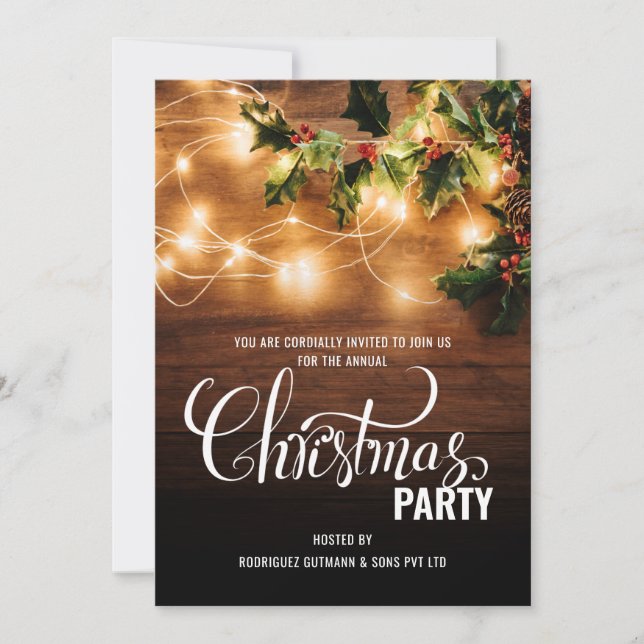 Simple Elegant Business Christmas Holiday Party Invitation (Front)
