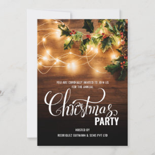 Simple Elegant Business Christmas Holiday Party Invitation