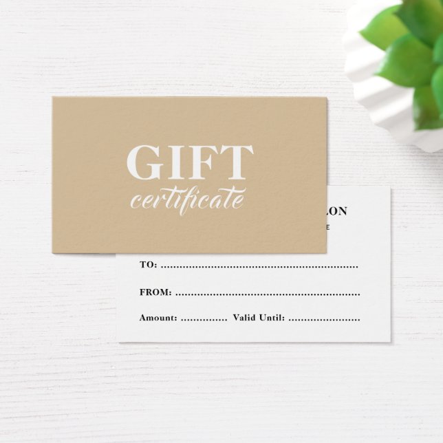 Simple Elegant Business Gift Certificate  (Desk)