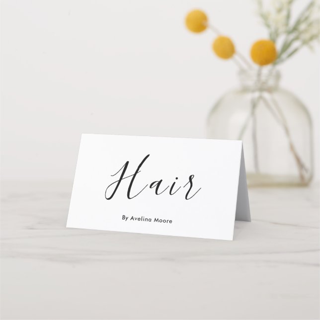 Simple elegant business light beauty salon appointment card (Front)