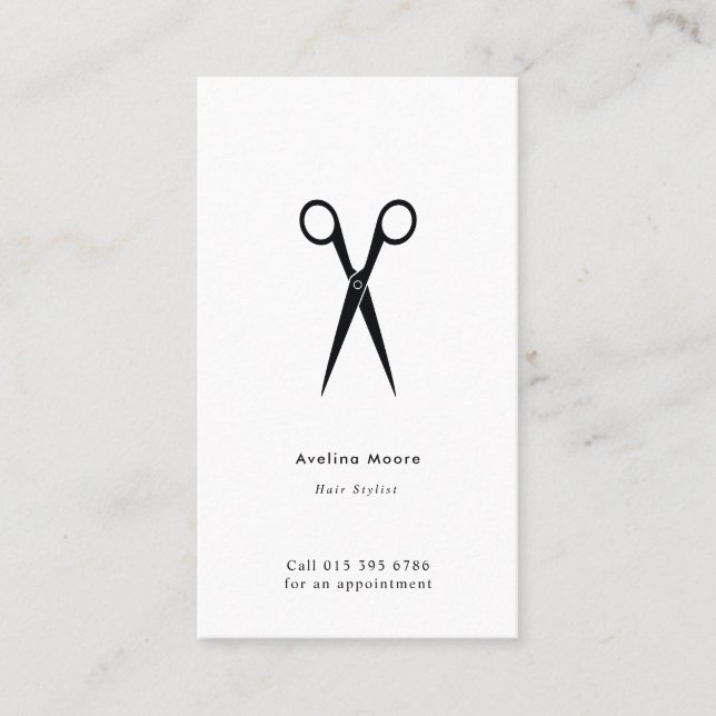 Simple elegant business light beauty salon business card (Front)