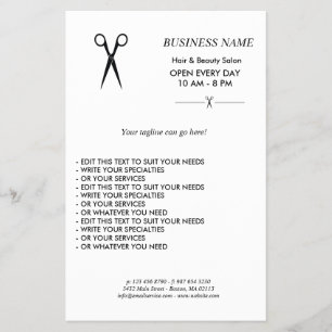 Simple elegant business light beauty salon flyer