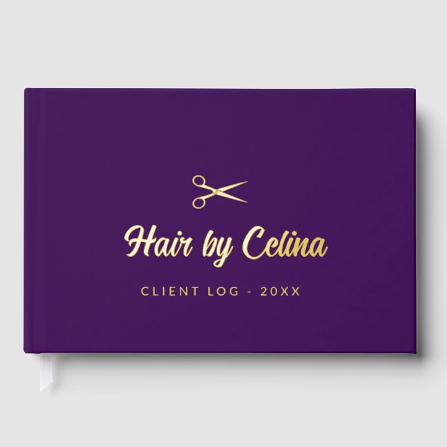 Simple elegant business light beauty salon guest book (Front)