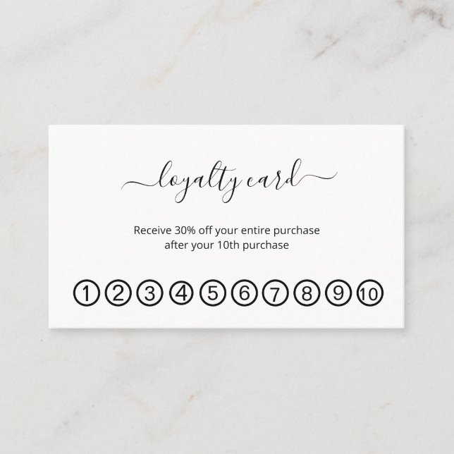 Simple elegant business light beauty salon loyalty card (Front)