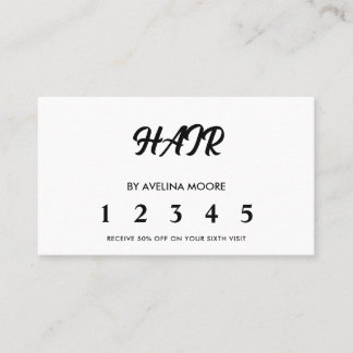 Simple elegant business light beauty salon loyalty card