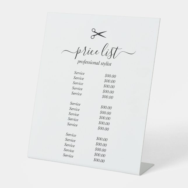 Simple elegant business light beauty salon pedestal sign (Front)