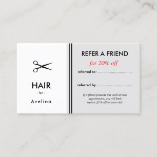 Simple elegant business light beauty salon referral card
