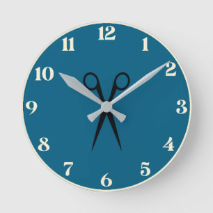 Simple elegant business light beauty salon round clock